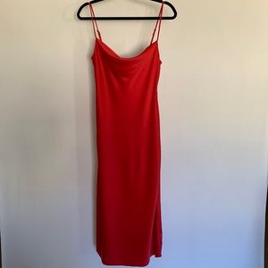 Red Silk Slip Dress